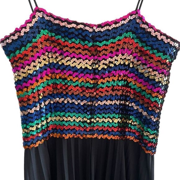 Vintage Vicky Vaughn Sequin Pleated Skirt Dress Juniors Size Large Medium Large - Picture 6 of 6